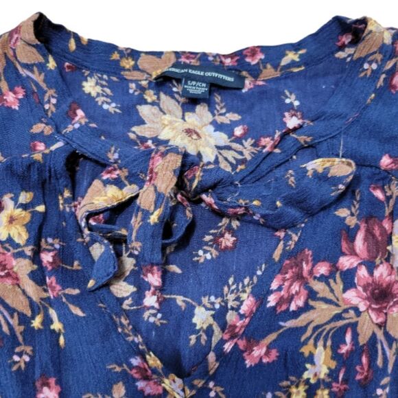 American Eagle Outfitters Dress Size Small A-Line Dress Long Sleeve Boho Bohemia - Picture 5 of 6